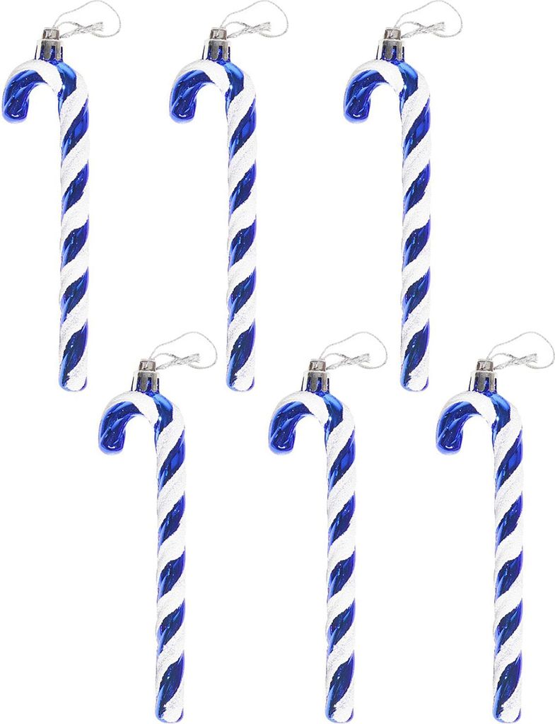 6 Stück Zuckerstangen-Weihnachtsbaumschmuck aus gedrehten Zuckerstangen aus Kunststoff, zum Aufhängen am Weihnachtsbaum und für Weihnachtsfeiern