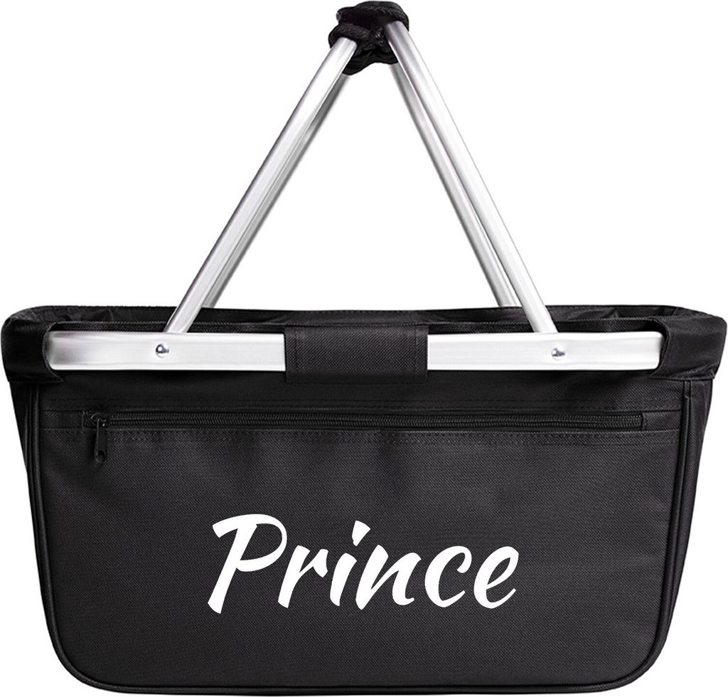 Huuraa Einkaufskorb Prince Schriftzug 20 Liter Black faltbarer Tragekorb Geschenkidee