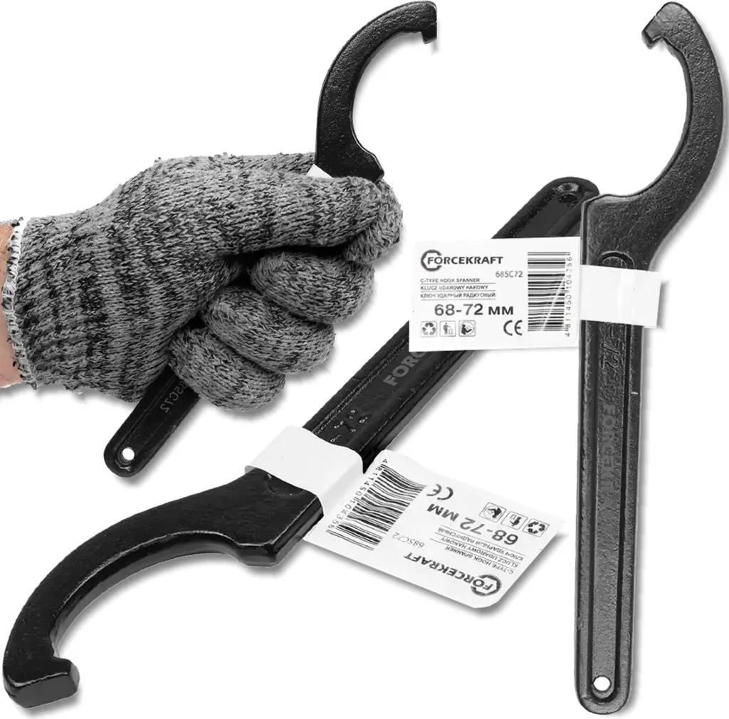 Chiave a Gancio 68-72 mm FORCEKRAFT Professionale - Cromo Molibdeno