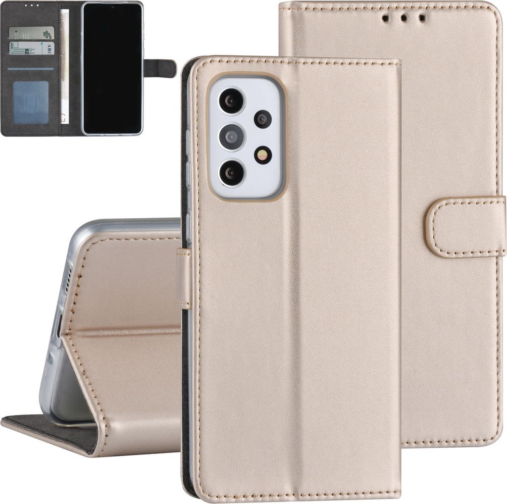 Samsung Galaxy A33 5G Case - Card holder for 3 cards - Magnetic closure - Gold