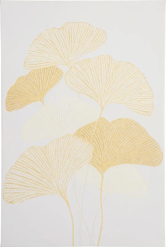Tableau Ginkgo Biloba Moderne 1 Pièce - Toile Décorative Jaune 90x60