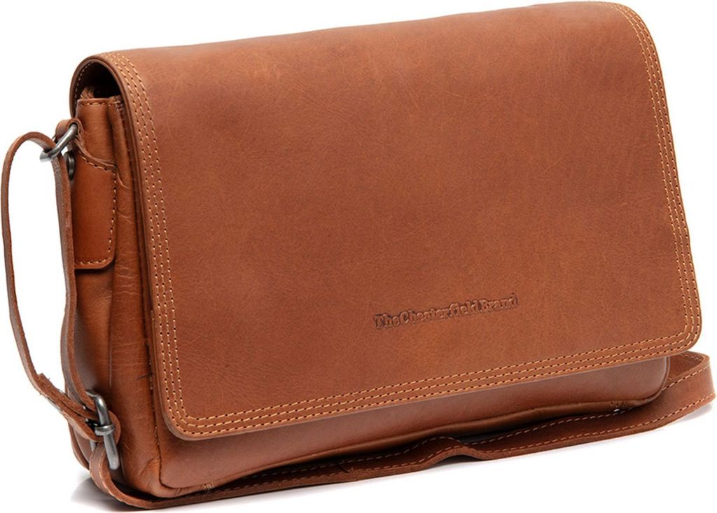 The Chesterfield Brand C48.1361 Forano Crossbody Umhängetasche Wax Pull Up Leder 31 cognac