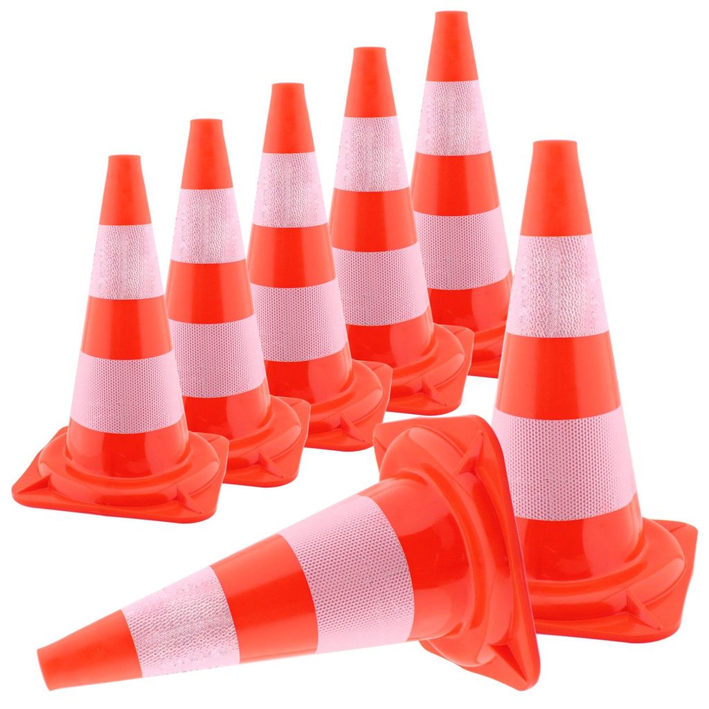 Verkehrspylon Pylon Hütchen Verkehrsleitkegel Warnkegel Markierungskegel Absperrkegel Warnbake Leitpfosten Lübecker Hut Parcours 7 Stück