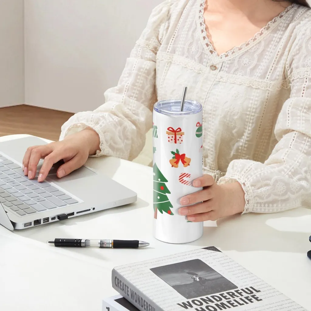 Pack de 16 gobelets à sublimation 20oz en acier inoxydable avec paille - 8