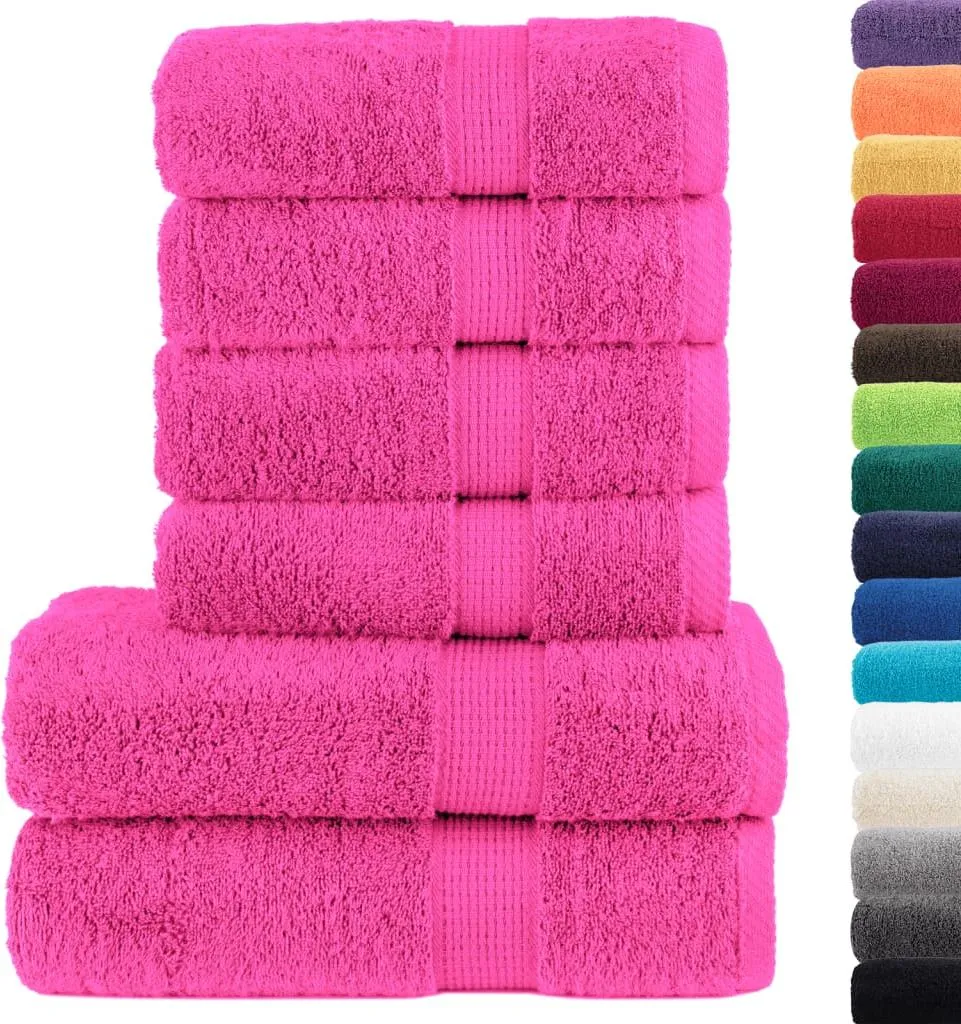 vidaXL SOLUND Lot de 6 Serviettes de Bain Premium Rose 600 gsm