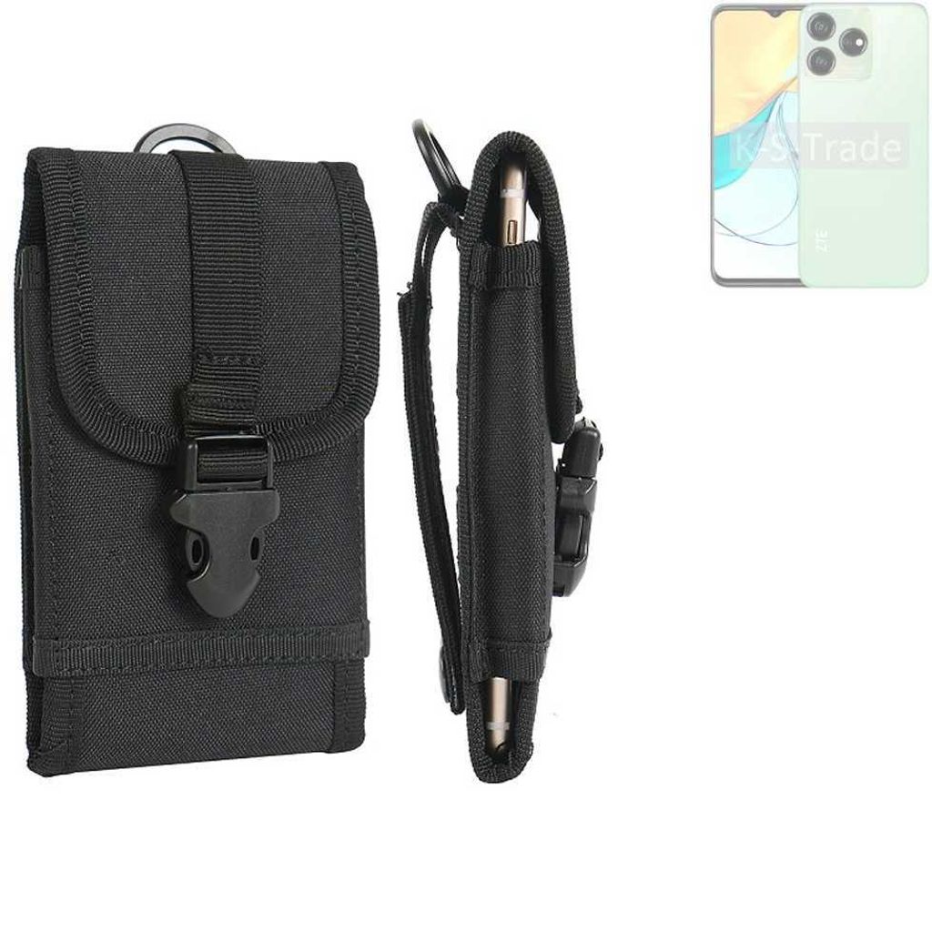 K-S-Trade Holster Handy Hülle kompatibel mit ZTE Blade V50 Design 4G Holster Handytasche Gürtel Tasche Schutz Hülle Robust Outdoor schwarz
