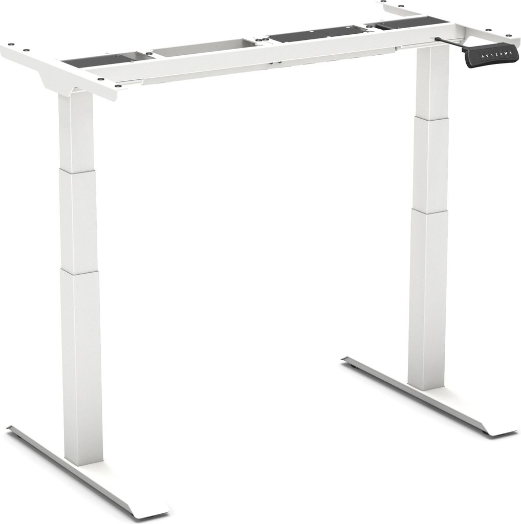 Worktrainer - Updesk Pro Höhenverstellbarer Schreibtisch - Elektrisches Gestell - Höhe 58-123cm - Breite 120-200cm - Weiß - Mit Memory-Funktion