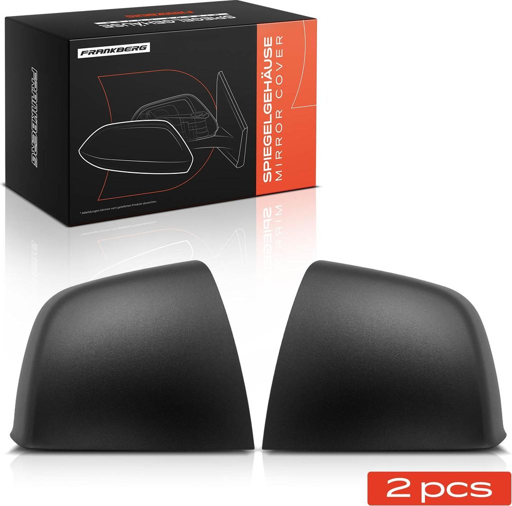 Frankberg 2x Abdeckung Außenspiegel Spiegelkappe Vorne Links Rechts für Fiat Doblo Cargo Pritsche Opel Combo Bj ab 2010