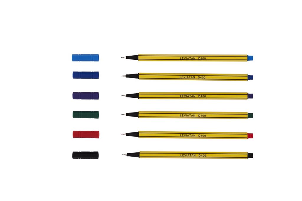 LEVIATAN D400 Fineliner Multicolor - 6 Stück | Finepen set | Feinleiner Box | Vielseitig Schrein
