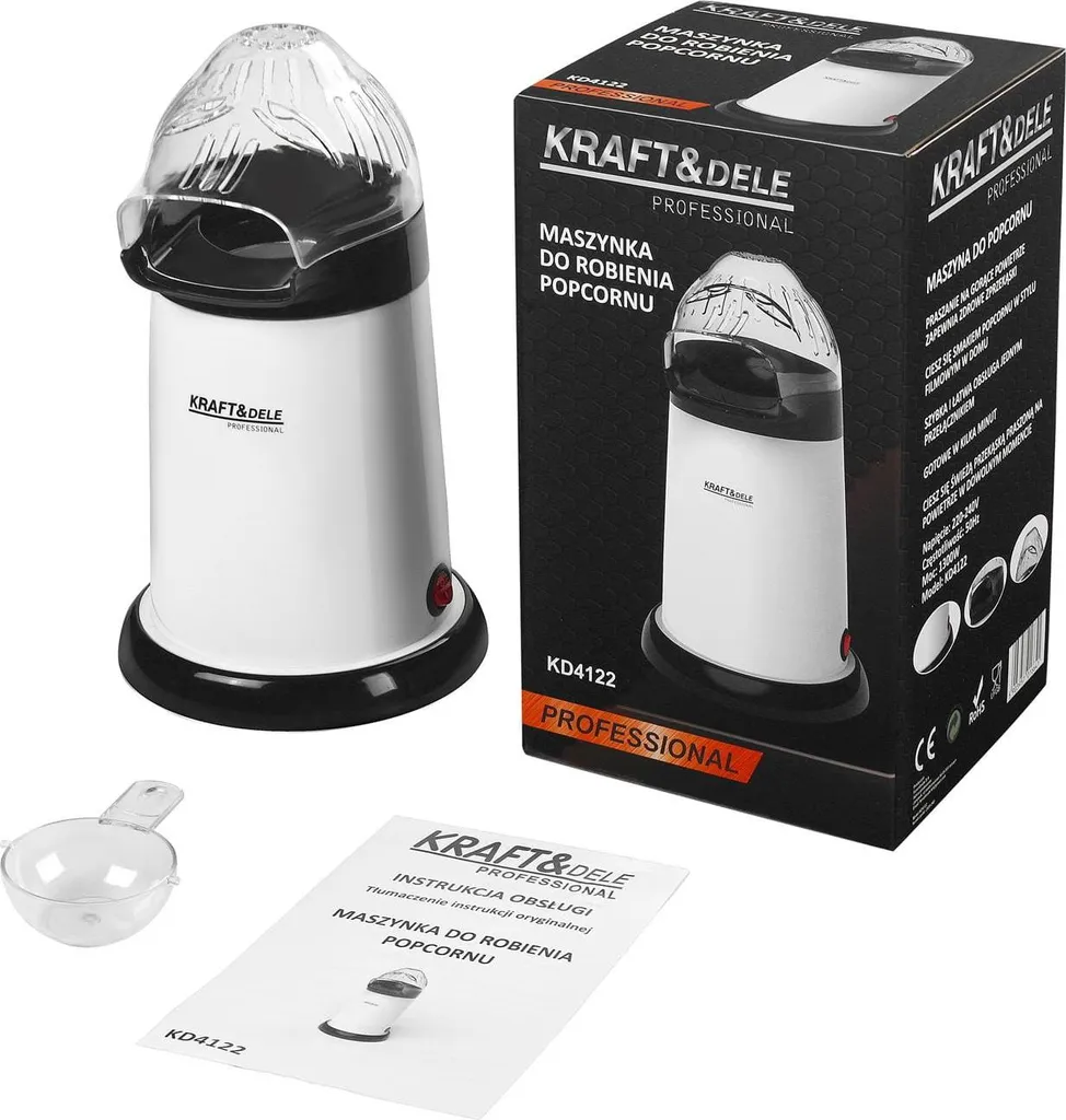 Machine à Popcorn pour Soirée Cinéma - Appareil 1300W Blanc de Table - 14