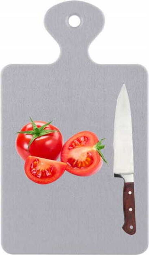 Kunststoff-Schneidebrett mit Griff MOLLY 30 x 17 cm, hellgraues Kunststoffmaterial