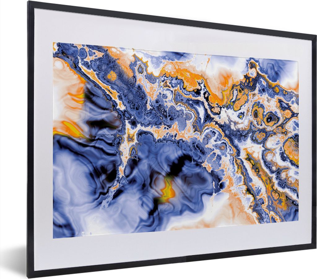 MuchoWow MuchoWow Gerahmtes Poster Kunst - Formen - Psychedelisch 40x30 cm - Poster mit zchwarzem Bilderrahmen - Bilderrahmen - Poster im Rahmen