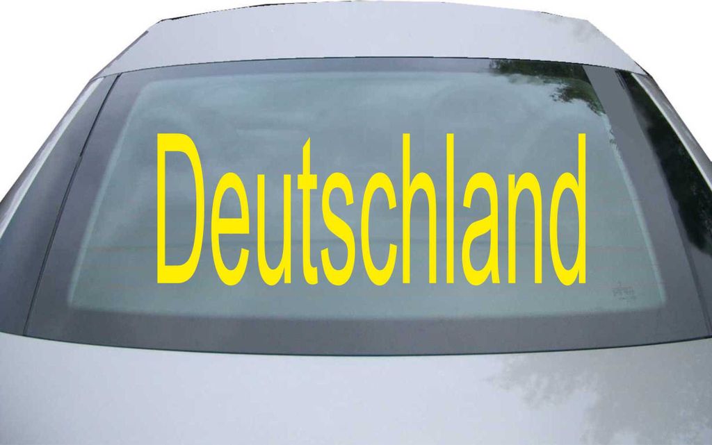 Indigos UG - Aufkleber Heckscheibe & Motorklappe DE6983 - gelb - 600x213 mm - Deutschland altdeutsch - Auto Scheiben Fenster Heckklappe Tuning Raci...