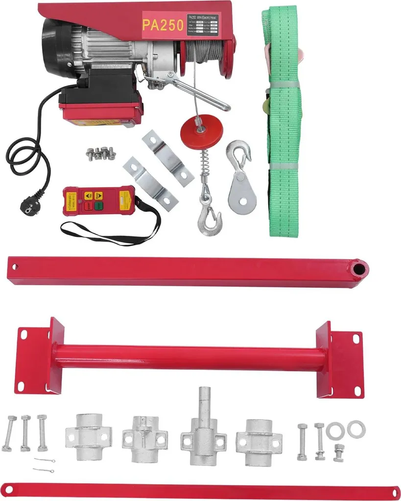 Treuil électrique de garage 250 kg sans fil pour soulever charges lourdes
