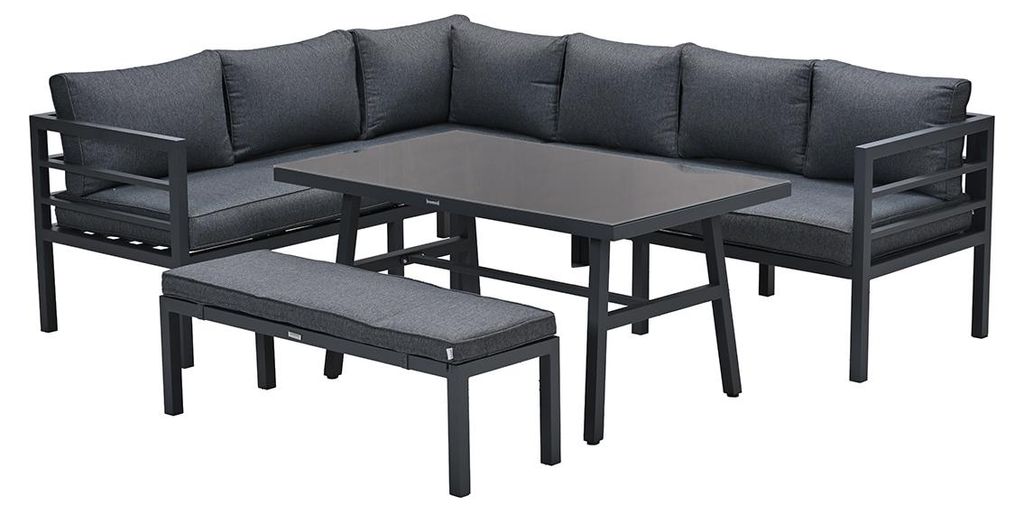 Garden Impressions Bleco II Lounge-Dining Set - carbon black/reflex black