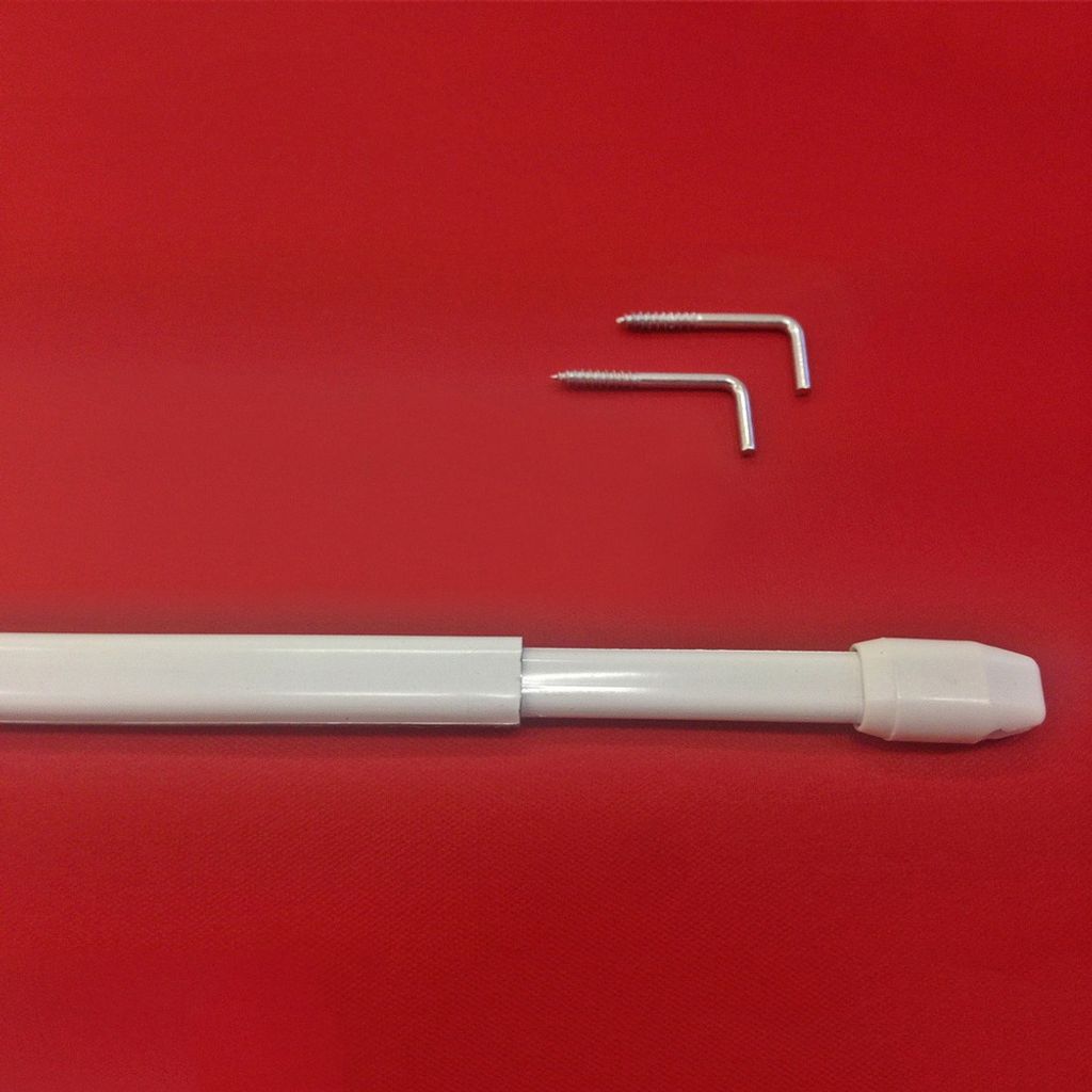 Vitragestange 1er Pack inkl. Klebehaken - Breite 80 - 100 cm ausziehbar 11 mm Höhe - braun