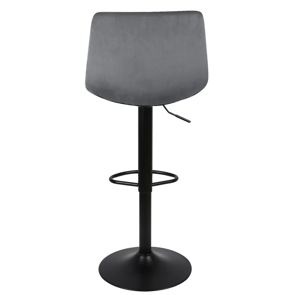 Tabourets de bar pivotants lot de 2 chaises hautes velours et métal gris - 7