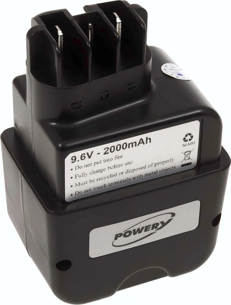 Accu de Remplacement pour Perceuse Metabo BE AK 100/2 R+L 9.6V Noir