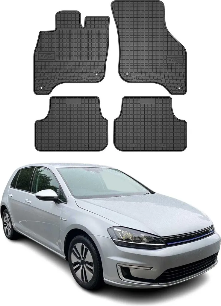 Tappetini in Gomma Nero 4pz per VW e-Golf 2014-2019 Professional