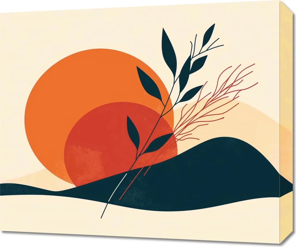 Quadro Tramonto nella quiete 60x50 cm - Tela Canvas d'Autore per Soggiorno
