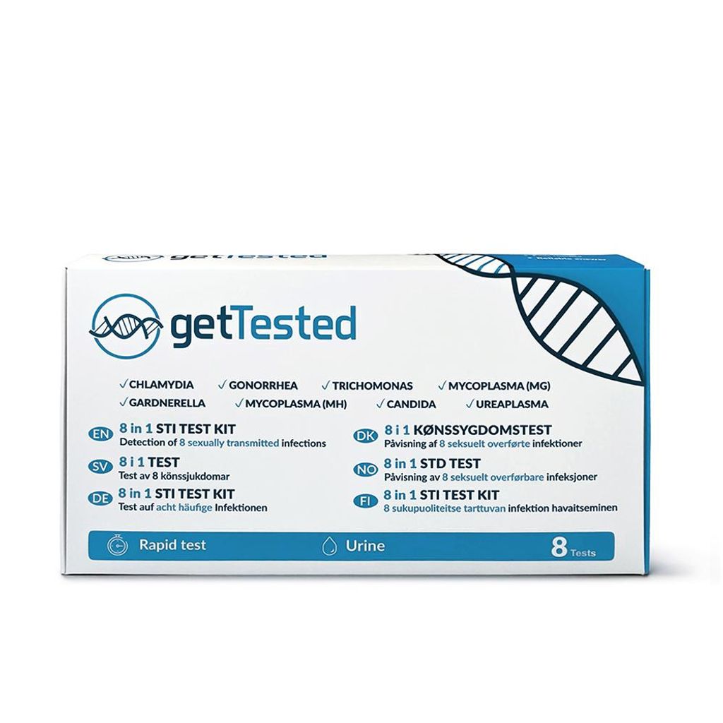 A product box for a medical test kit.