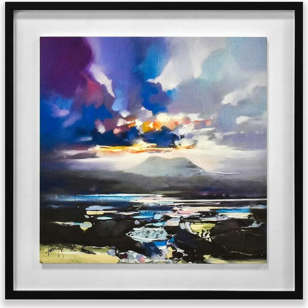 Tableau Salon Moderne West Blues III - Scott Naismith Bois 60x60 cm Bleu