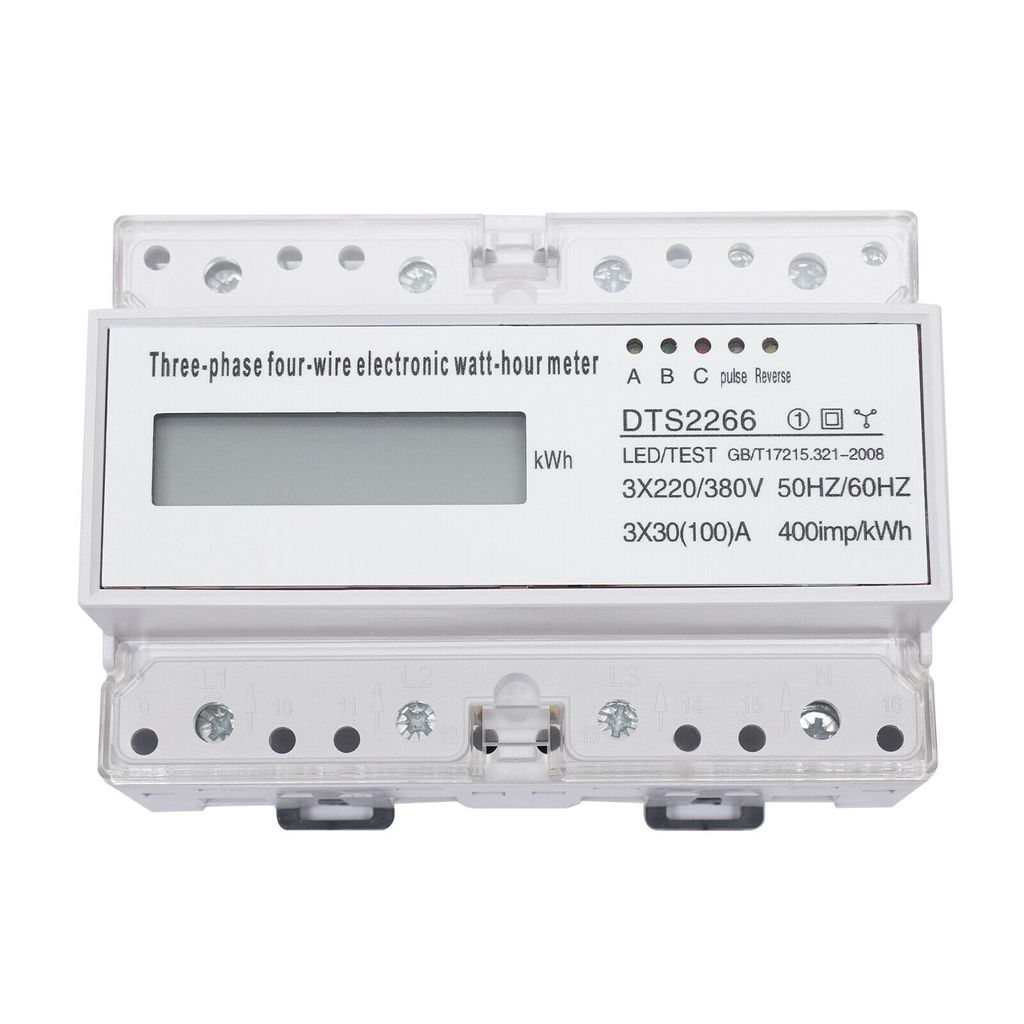 A DE 100 Stromzähler LCD Digital Drehstromzähler Hutschiene Geeicht 3x230/400V 5 