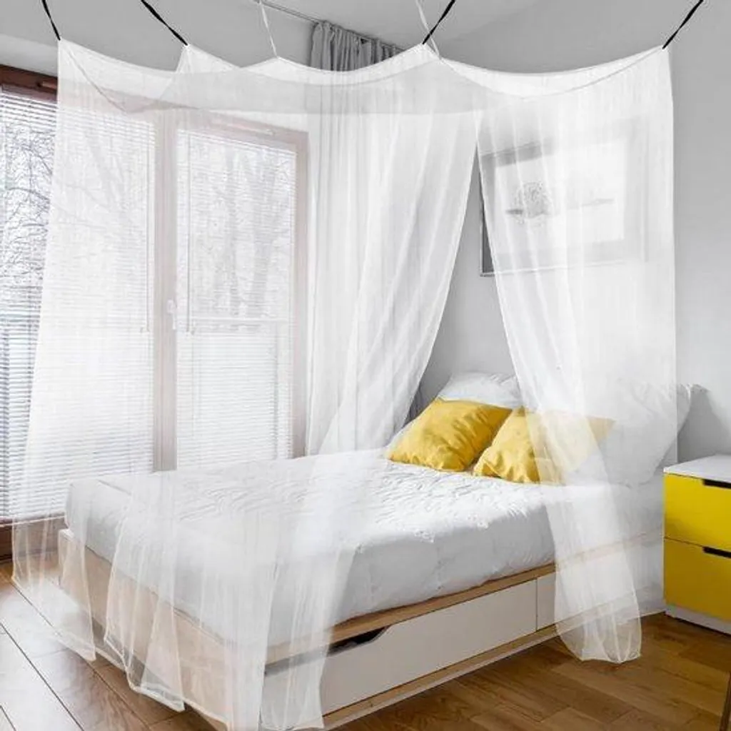 Ciel de lit moustiquaire 1 place universel pour chambre et camping