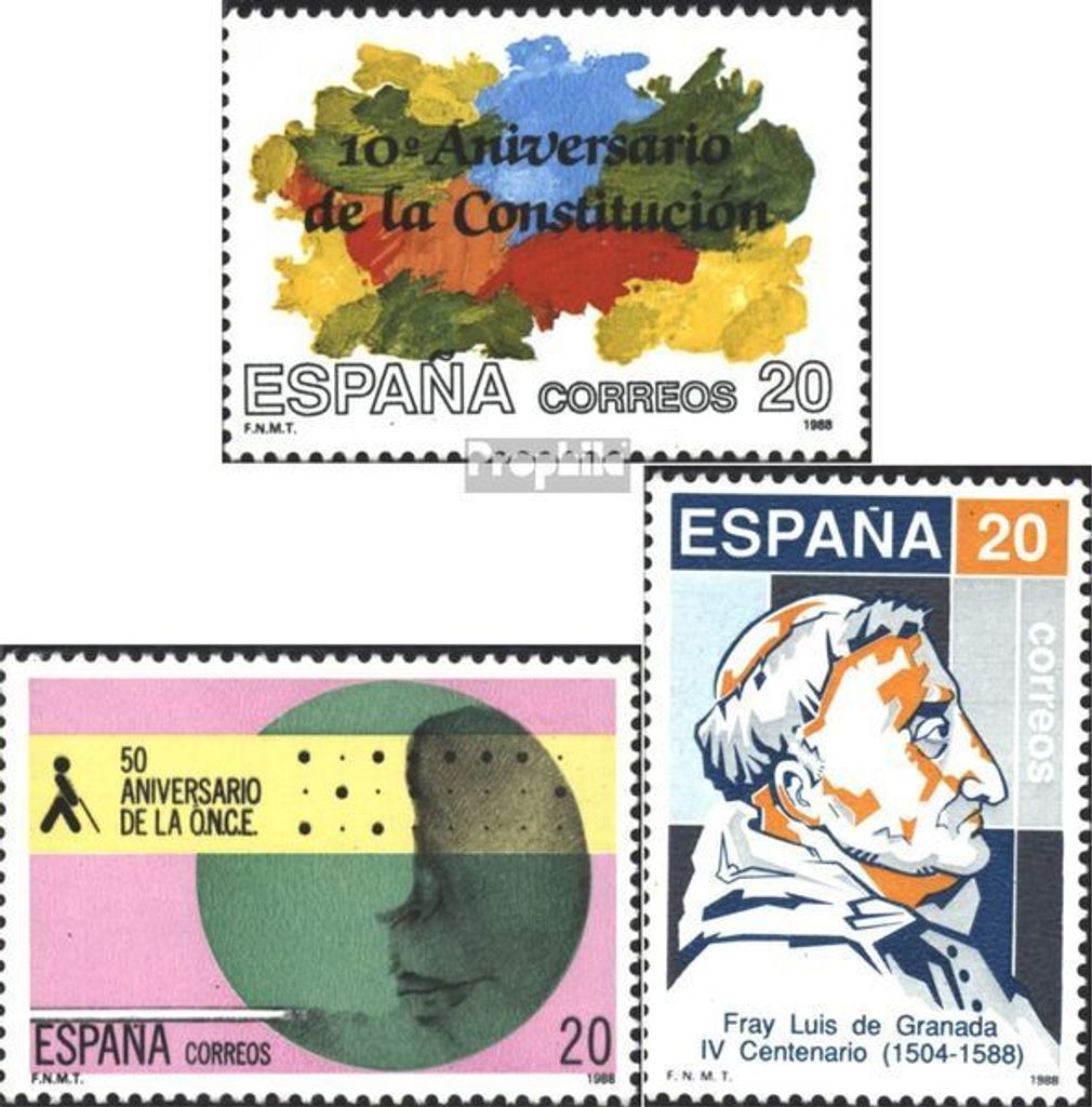 Briefmarken Spanien 1988 Mi 2863,2865,2866 (kompl.Ausg.) postfrisch Sondermarken