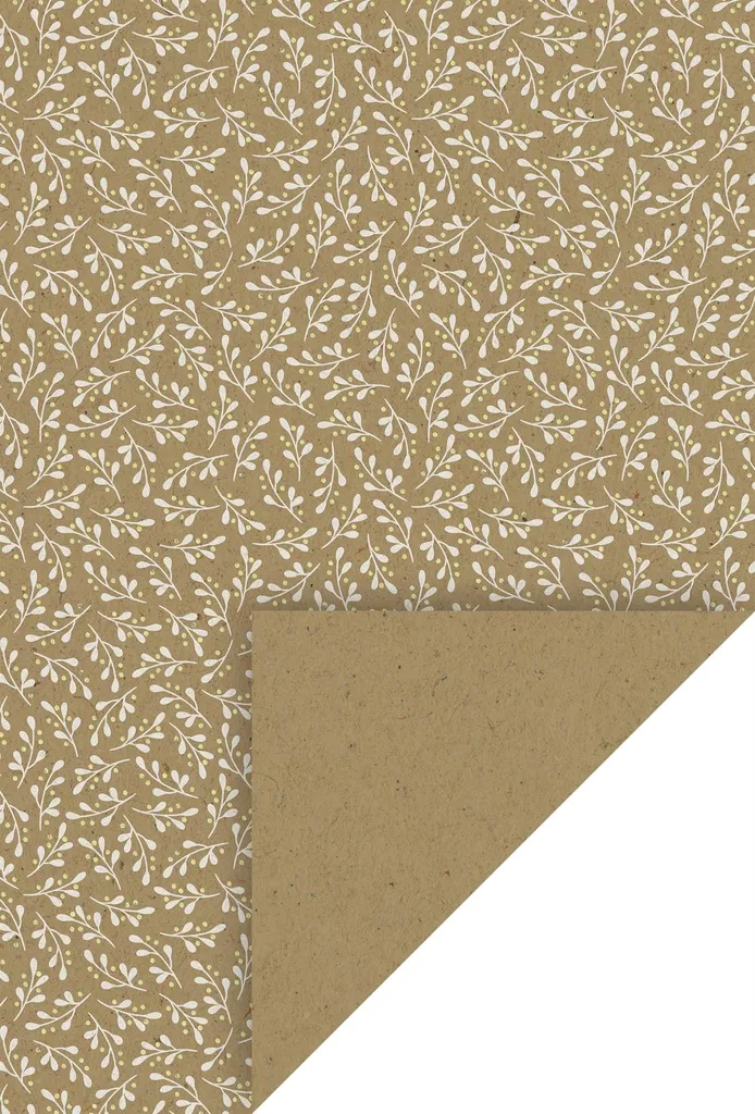 Papier cartonné 220g motif gui A4 Heyda pour une décoration épurée