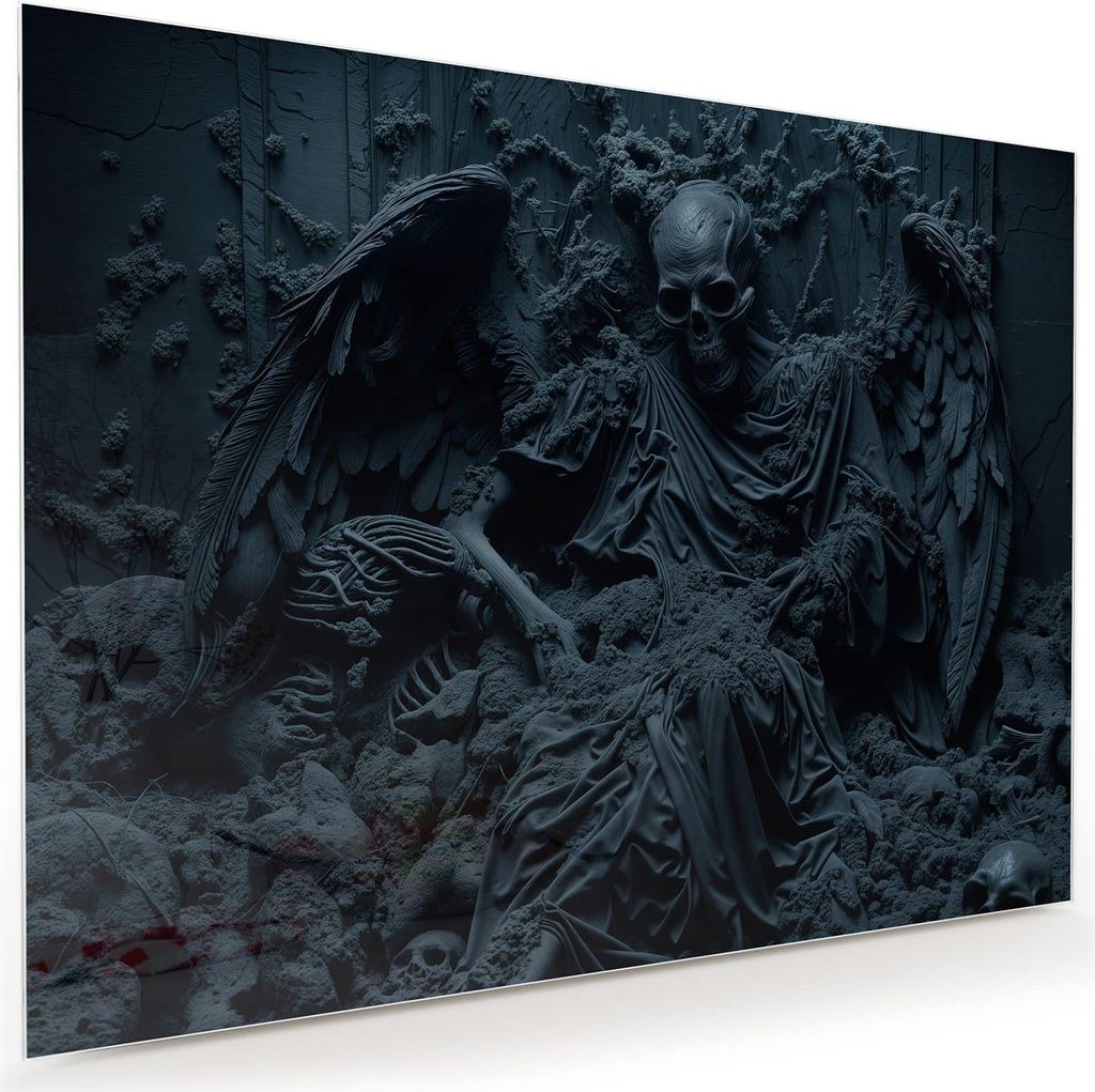 Glasbild 120x90cm in XXL für Wohnzimmer, Schlafzimmer Motiv Skeletthüter