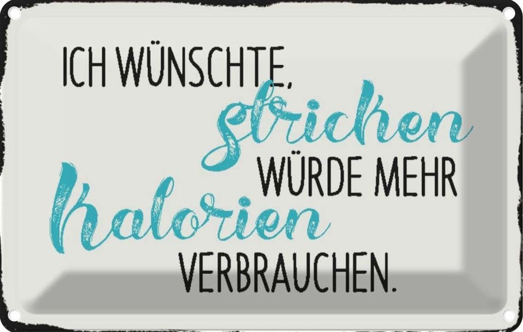vianmo Blechschild 12x18 cm ich wünsche Stricken würde Spruch Zitat