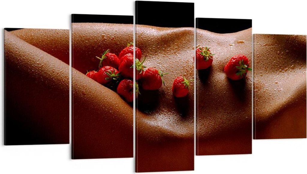 Bild auf Leinwand - Leinwandbild - Frau Wasser Tröpfchen Tau - 160x85cm - Wand Bild - Wanddeko - Leinwanddruck - Bilder - Kunstdruck - Wanddekorat...