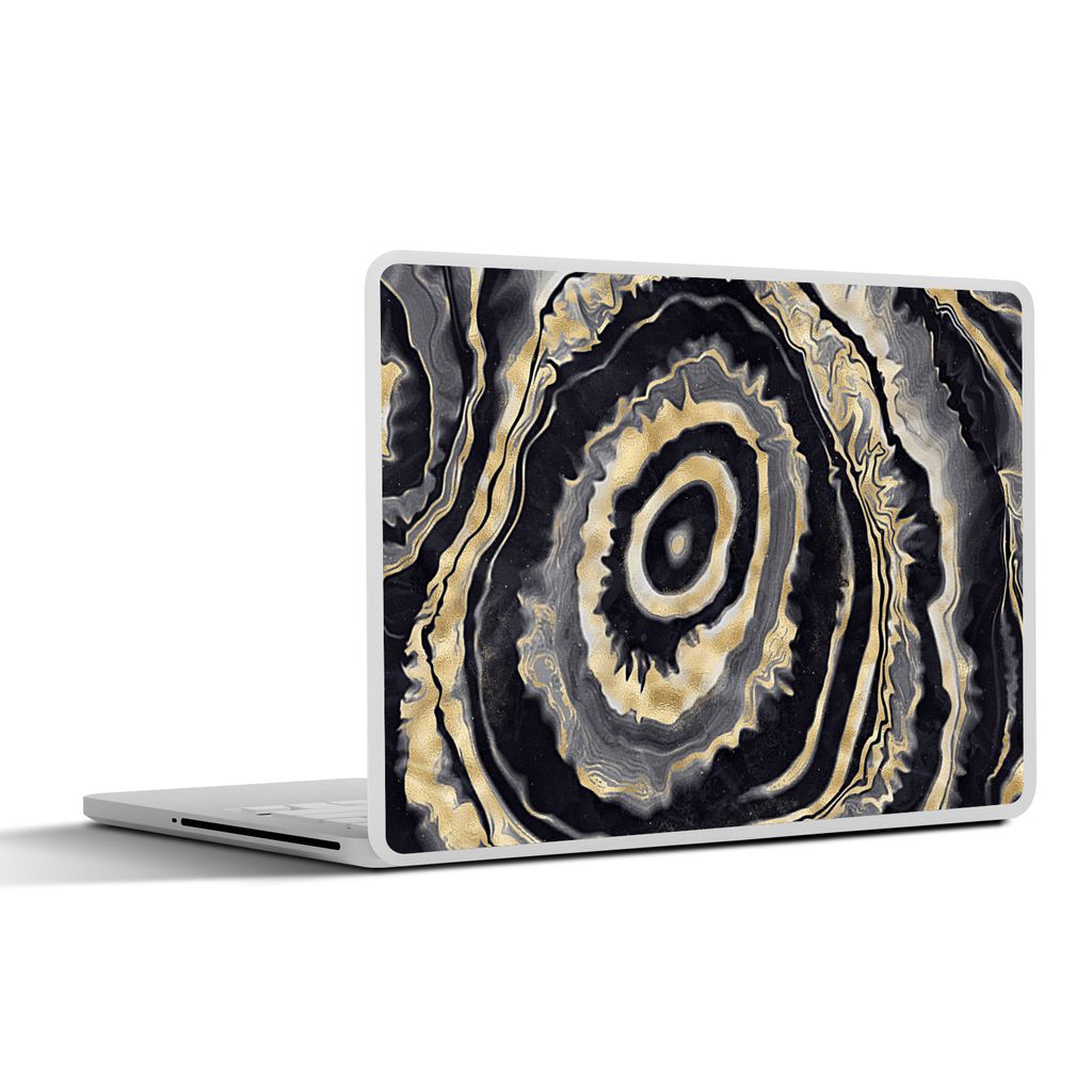 MuchoWow Laptop Aufkleber Sticker Cover Achat - Gold - Geodestin - Marmor 31x22.5 cm - Laptop-Deko