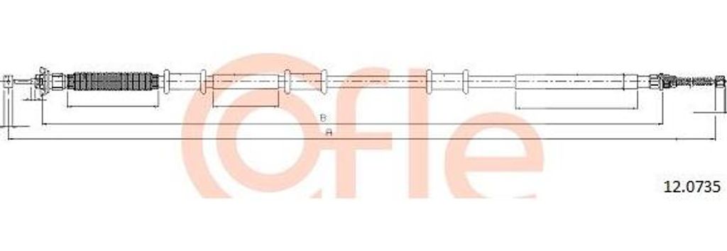 COFLE 12.0735 Seilzug, Handbremse OE 51796642 kompatibel mit Doblo