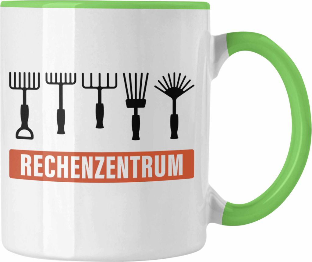 Trendation - Rechenzentrum Gärtner Tasse mit Spruch Garten Hobbygärtner Geschenk Lustig (Grün)