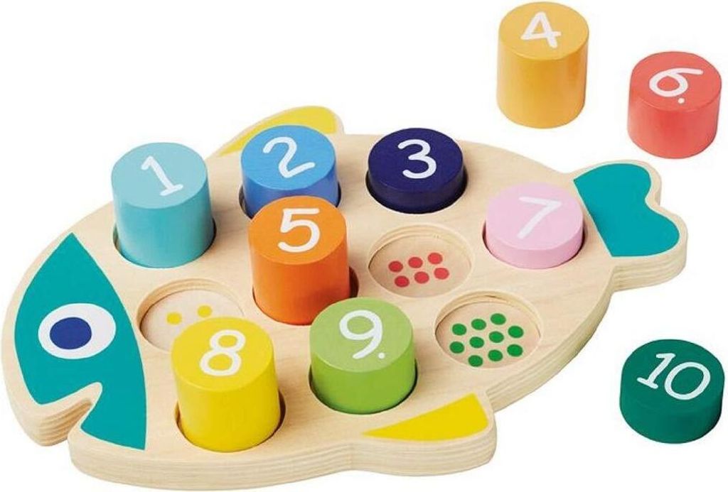 Playtive Junior Steckspiel Fisch Spielsteine aus Holz Produktbild 