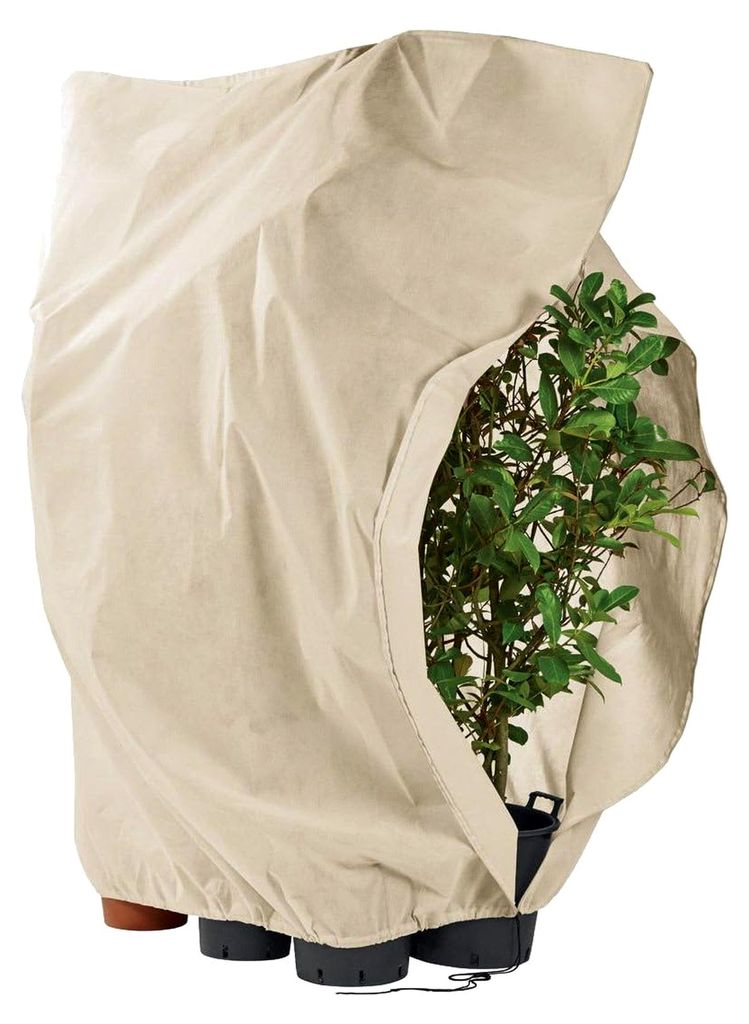 XXL Pflanzen-Frostschutzvlies mit Reißverschluss und Kordelzug, ca. 2,40 x 2,00 m (sand)