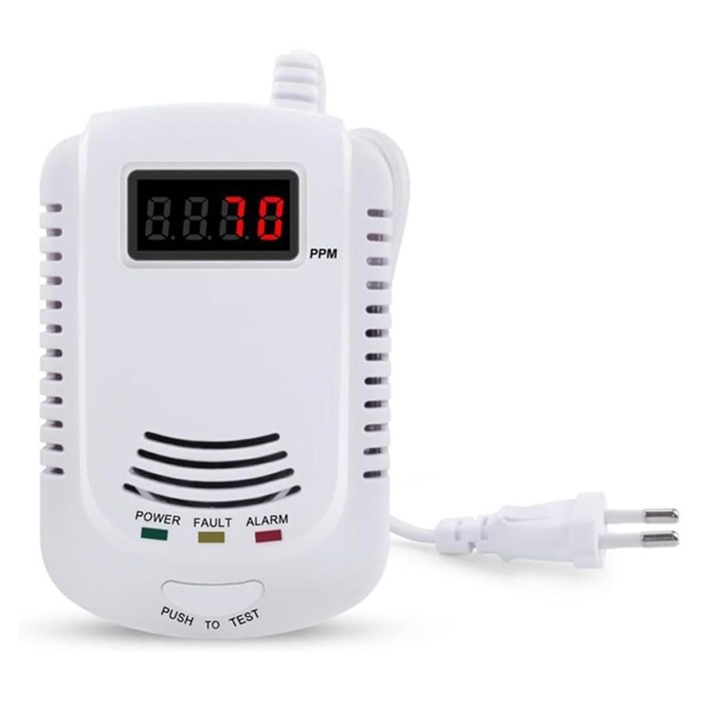 OKWISH Gasmelder, Heimgebrauchs Methan Propan Butangas Monitor, Plug-in für brennbares LPG/Erdgas/Kohle-Gaslecksensor,Gaskonzentration der Digital...