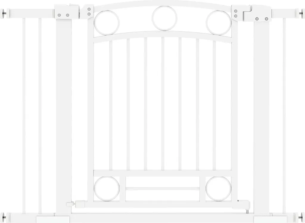 Barrière pour chiens avec 2 extensions réglable en métal blanc Taille S