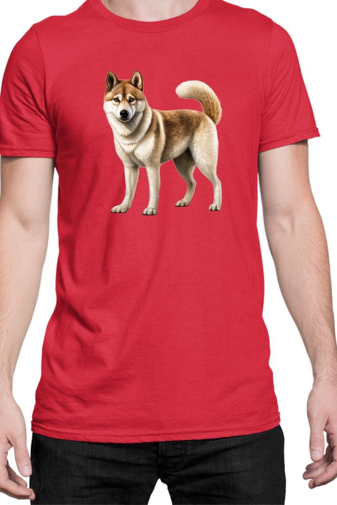 Herren T-Shirt Dogs Breeds Akita Dog Breed 005, Man 3XL / Rot