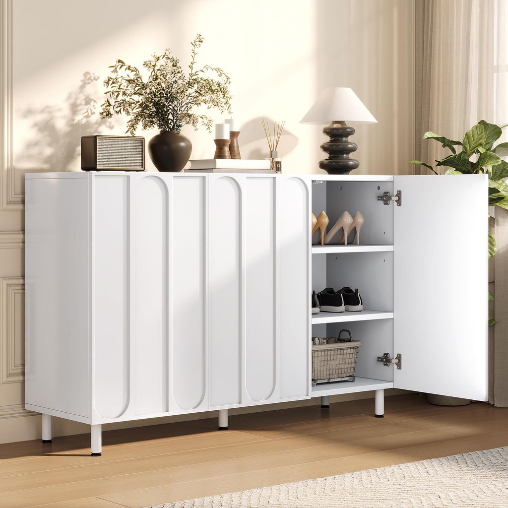 Merax Sideboard 2-in-1 Kommode mit 3 Türen, Schuhschrank Produktbild 