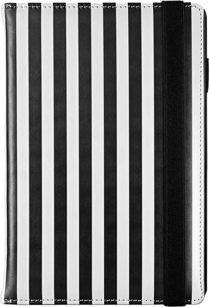 Agenda 2025 A5 journalier à rayures noir et blanc style minimaliste