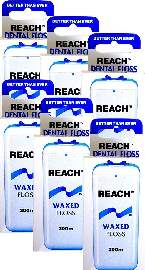 6x  Reach Dental Floss Zahnseide gewachst 6x 200 m Produktbild 