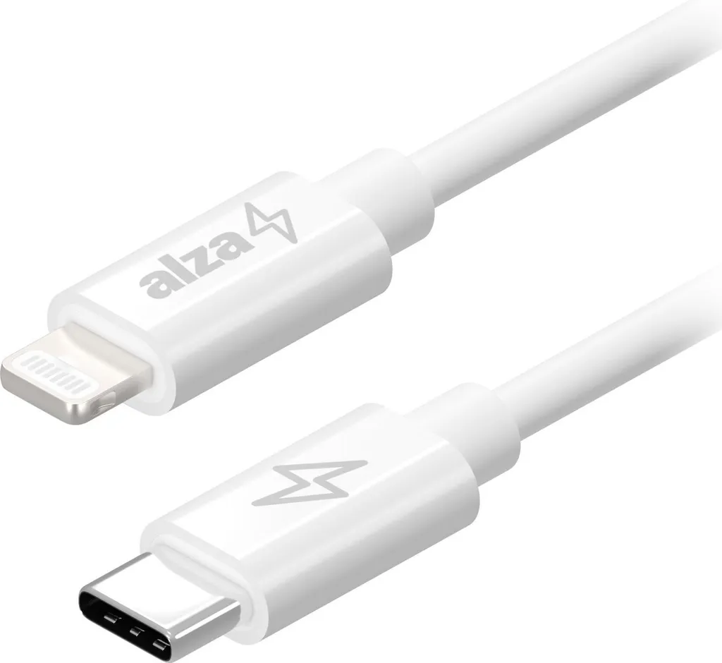 Câble USB-C vers Lightning AlzaPower Core 0.5m MFi Blanc Ultra Résistant