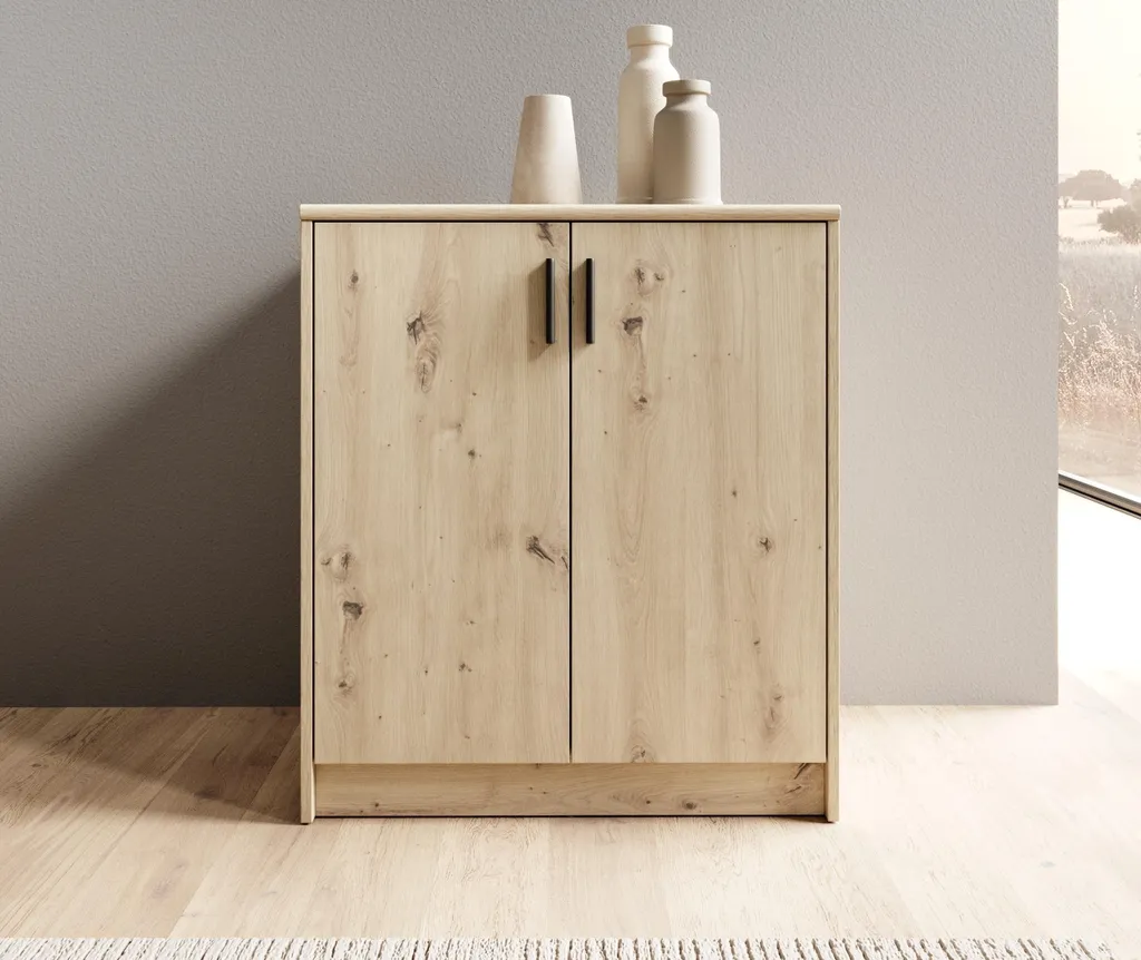 Commode chêne artisan Nelly - Rangement robuste 74 cm de largeur