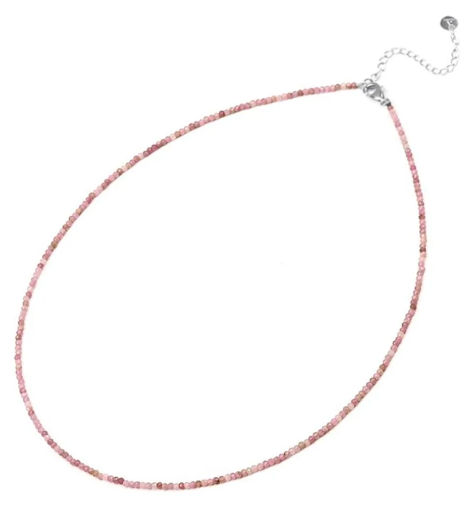 Collier perles rhodonite pour tenue élégante et bien-être POL-N01