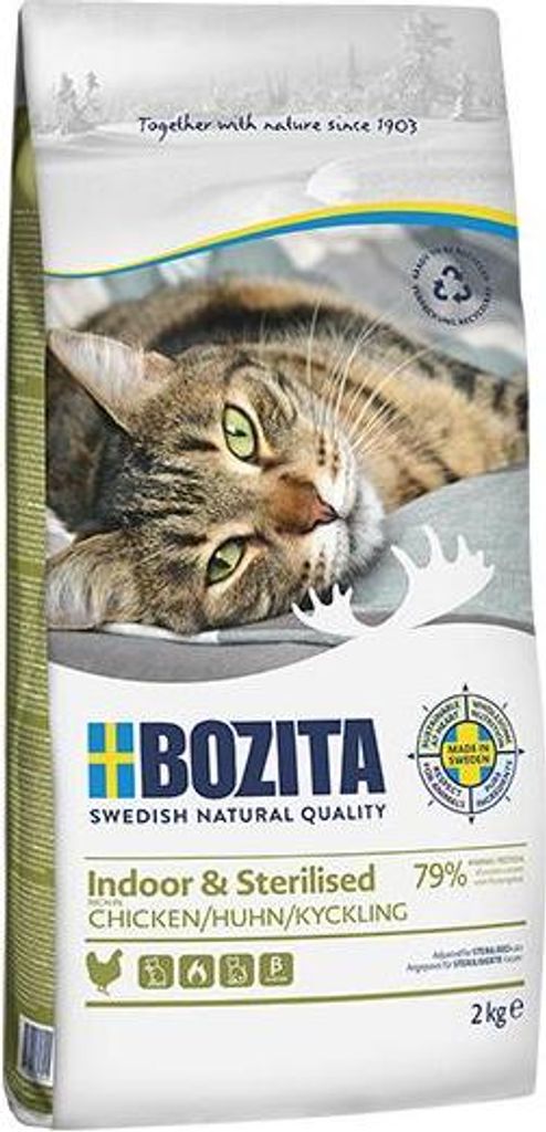 Bozita Indoor & Sterilisiert Getreidefrei mit Huhn 2kg Produktbild 