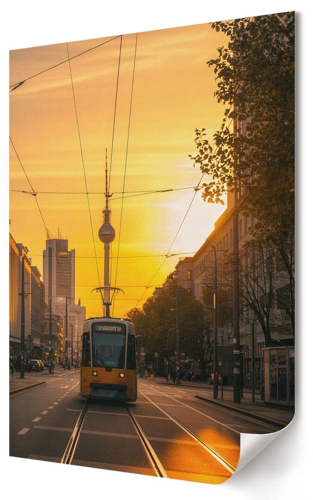 Straßenbahn- Kunstdruck A1 (59x84 cm) - Modern, Vintage- Wandbild für Wohnzimmer Schlafzimmer & Flur, Modernes Poster Wanddeko, Ungerahmt