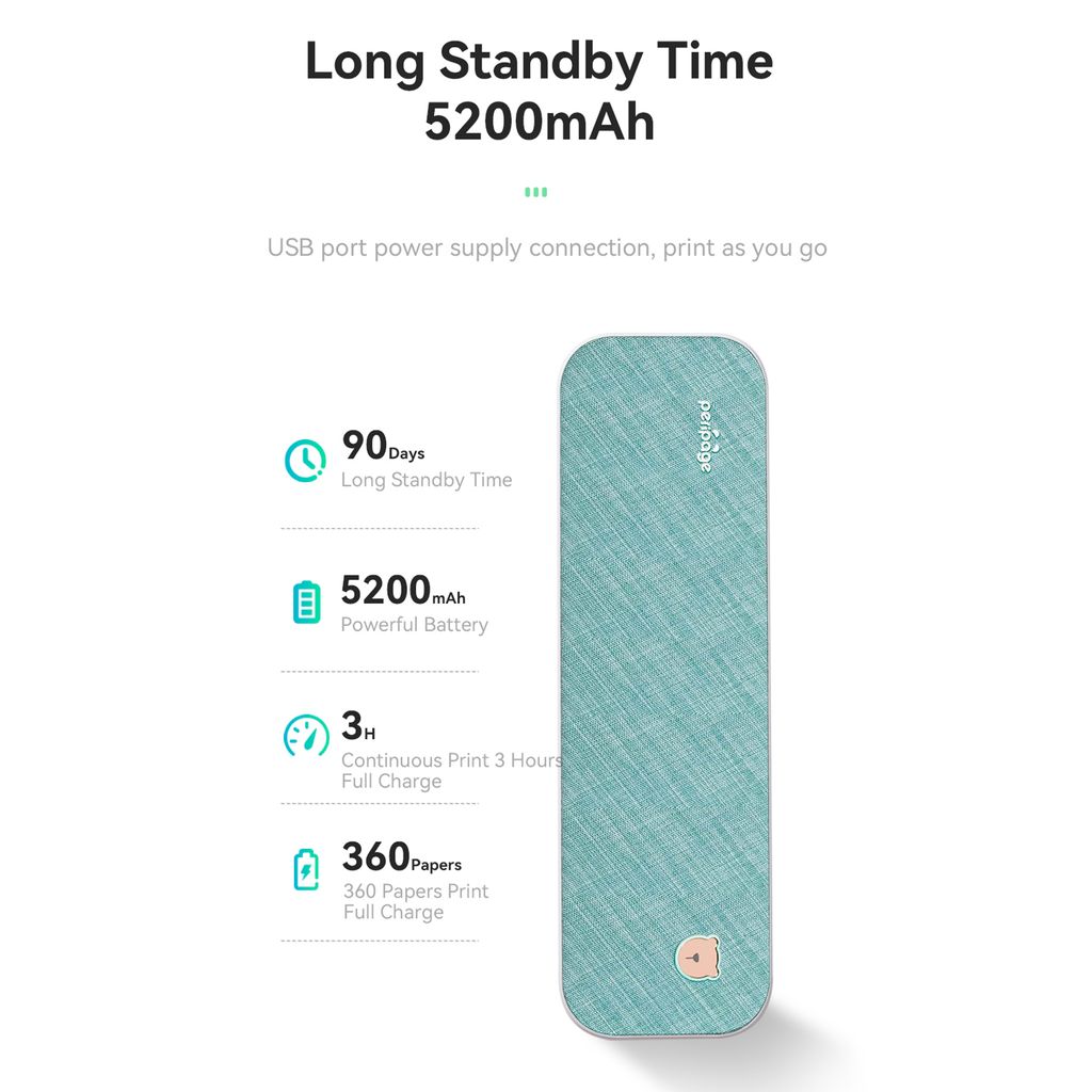 A4 Thermodrucker, Direkt-Thermotransfer, kabelloser Mini-Foto-Drucker, 216mm, USB BT-Verbindung mit 1 Rolle